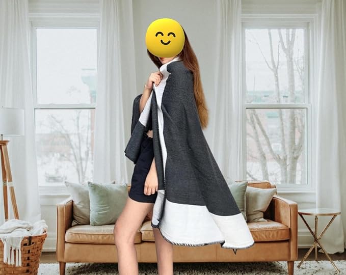 h Blanket Soft Throw Blanket Faux Fleece Cashmere Plaid Warm Shawl Thick Knitted Plush Cozy Comfy for Women Throw Blanket for Sofa Couch Bed Queen King Size 55x66 in (Black)