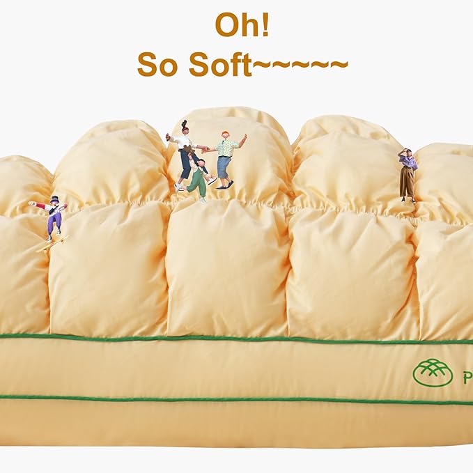 YOUR MOON Fluffy Support Bed Pillow Queen Size, Super Soft Premium Down Alternative Filling for Sleeping, Luxury Hotel Quality Bed Pillows for Side Sleeper (Yellow)
