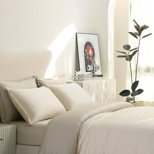 Queen Size 90" x 90" Duvet Cover – Reversible Luxury Bedding in 100% Tencel Lyocell, Softer Than Silk – DeepSleep Tech Premium Duvet Cover Queen Quality – After Dark Luxe Design