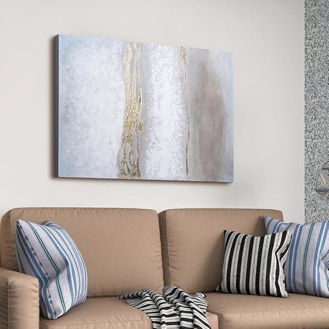 Empire Art Direct Abstract Wall Art Textured Hand Painted Canvas by Martin Edwards, Unframed, 40" x 30", Golden Winter