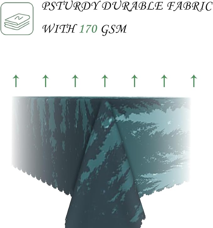54x108 Inch Nature Rectangular Tablecloth Forest Silhouette Painting Table Cloth Waterproof Durable Table Cover for Picnic Indoor Gaming Room Decor