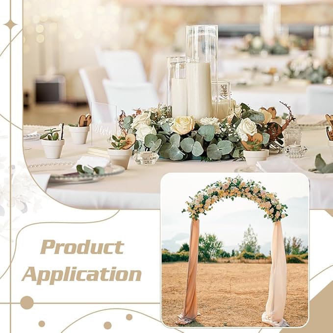 6Pcs x 6Ft Eucalyptus Garland with Flowers, Faux Greenery Garland Vines, Artificial Flower Garlands for Wedding Table Backdrop Arch Wall Party Ceremony Decorations