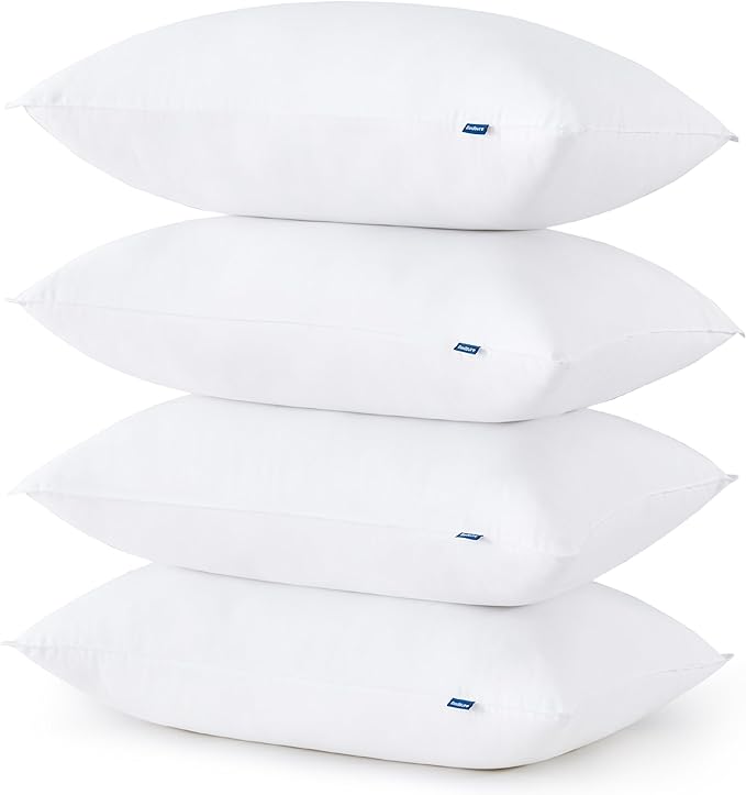 Bedsure Soft Pillows Standard Size Set of 4 - Standard Size Bed Pillows 4 Pack for Sleeping, Soft and Supportive, Hotel Quality, Original Down Alternative Filling for Side, Back Sleepers