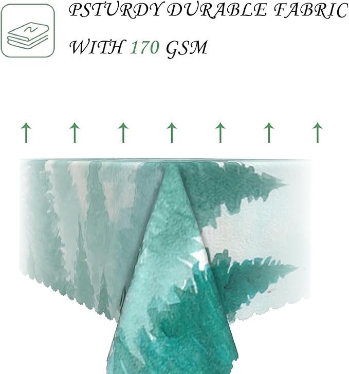 70x90 Inch Nature Rectangular Tablecloth Watercolour Pine Forest Fairyland Table Cloth Waterproof Durable Table Cover for Holiday Picnic Gaming Room BBQ Decor