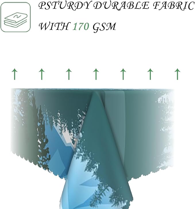 70x140 Inch Nature Rectangular Tablecloth Snow Mountain Forest Fairy Dreamland Table Cloth Waterproof Durable Table Cover for Indoor Home Gaming Room Decor