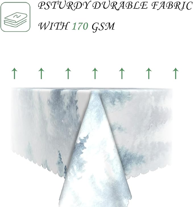 70x90 Inch Nordic Winter Nature Rectangle Tablecloth Misty Foggy Pine Trees Forest Table Cloth Waterproof Stain Resistant Table Cover for Kitchen Dining Picnic BBQ Home Holiday Party
