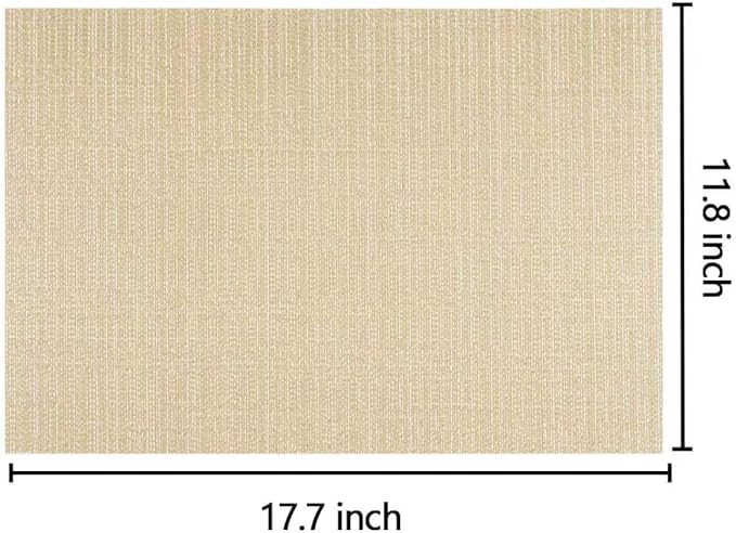 AHHFSMEI Placemats for Dining Table Set of 8 Woven Vinyl Plastic Place Mats Non-Slip Heat Insulation Stain Resistant Table Mats Washable Easy Clean Placemats (Multi Brown,8)