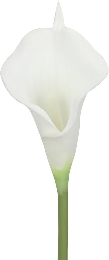Duovlo 20pcs Calla Lily Bridal Wedding Bouquet Lataex Real Touch Artificial Flower Home Party Decor (Pure White)