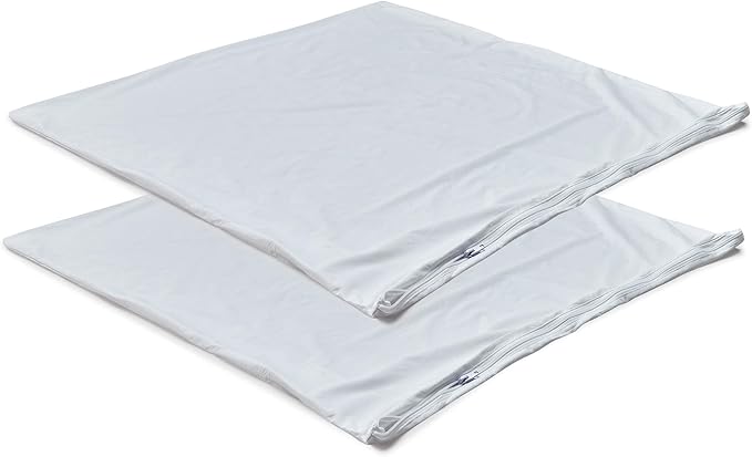 Waterproof Down Feather Proof Euro Pillow Protectors 28x28 Pack of 2 European Size Pillow Covers for Square Throw Pillow