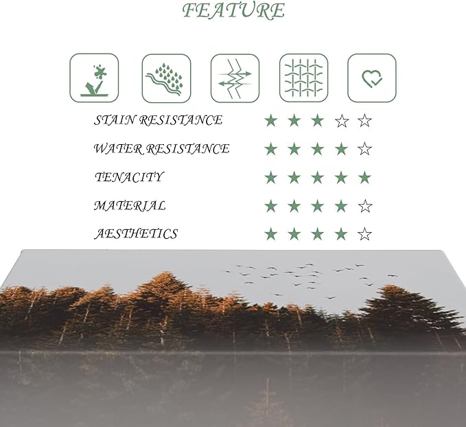 70x120 Inch Nature Rectangular Tablecloth Bird Autumn Forest Table Cloth Waterproof Durable Table Cover for Holiday Picnic Outdoor BBQ Decor