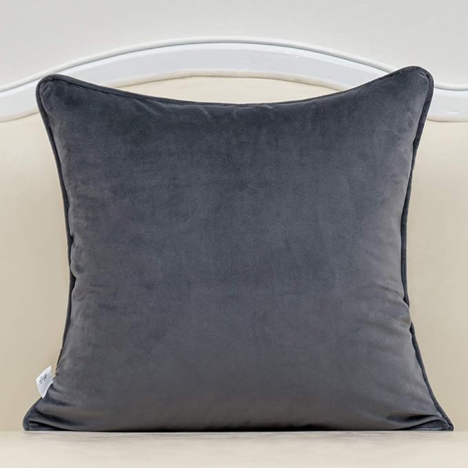 Alerfa 20 x 20 Inch Gray Silver Square Maple Leaf Pillow Embroidery Cut Velvet Cushion Case Luxury Modern Lumbar Throw Pillow Cover Decorative Pillow for Couch Sofa Living Room Bedroom Car