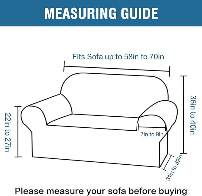 H.VERSAILTEX Stretch Couch Cover Loveseat Covers for 2 Cushion Couch Loveseat Slipcover|Sofa Cover for Love seat 1 Piece, Textured Checked Jacquard Fabric(58'-70' Wide, Burgundy Red)