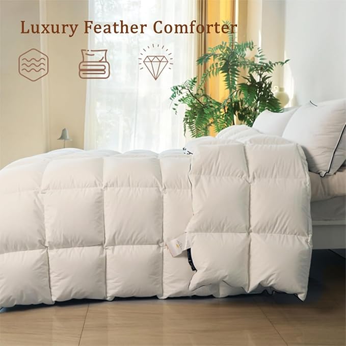 Luxury Down Fiber Comforter Queen Size Bed Comforter-Ultra-Soft & Cozy Hotel Collection Duvet Insert, Fluffy & Comfortable - Queen Size(90 "X 90”)