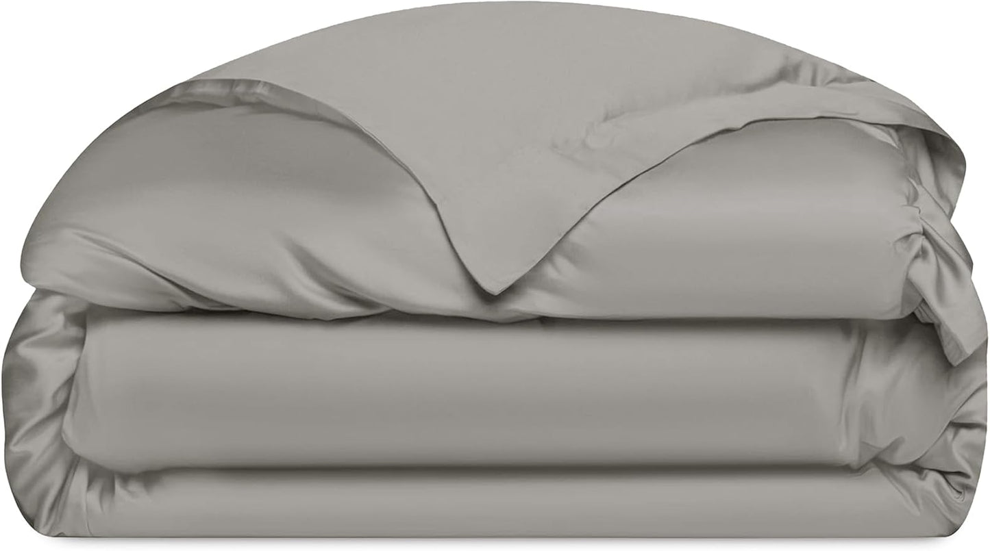 Cozy Earth Luxury Duvet Cover King - 100% Viscose from Bamboo - Ultra-Soft, Cooling & Lightweight Duvet Cover - Temperature-Regulating Bedding with Concealed Zip & Interior Snap Closures - Dove Grey