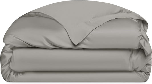 Cozy Earth Luxury Duvet Cover Twin - 100% Viscose from Bamboo - Ultra-Soft, Cooling & Lightweight Duvet Cover - Temperature-Regulating Bedding with Concealed Zip & Interior Snap Closures - Dove Grey