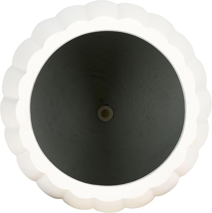 SAFAVIEH Outdoor Patio Furniture Kaston White Concrete Ficonstone Planter Pot (Fully Assembled)