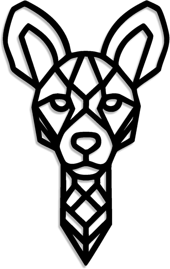 Geometric Animal Metal Wall Art – Modern Polygon Style Metal Wall Decor for Home, Living Room, or Office, Minimalist Wildlife Wall Sculpture, Black Steel Design (Style-4)