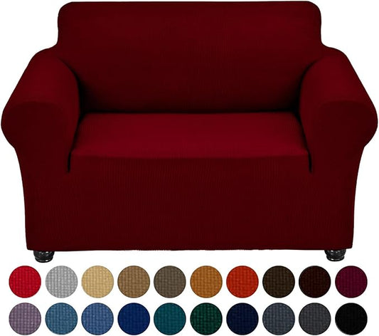 Joccun Stretch Chair Couch Cover,1-Piece Sofa Slipcover Spandex Jacquard Fabric Sofa Covers with Elastic Bottom,Washable Furniture Protector for Dogs,Cats,Kids(Armchair,Red Dahlia)
