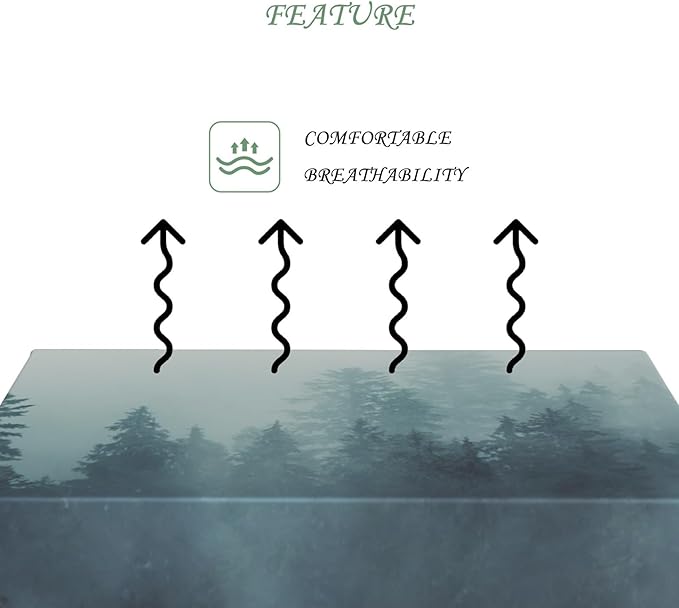60x102 Inch Nature Rectangular Tablecloth Wild Foggy Forest Table Cloth Waterproof Durable Table Cover for Holiday Picnic Dinner BBQ Decor
