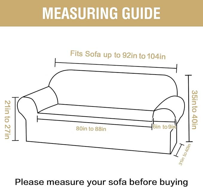 H.VERSAILTEX Jacquard Sofa Slipcover with Waterproof Seat Furniture Protector 1 Piece Stretch Sofa Covers with Elastic Bottom for Kids, Pets, Dog(Sofa XL, Stone Blue)