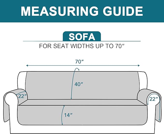 Turquoize 100% Waterproof Couch Cover Sofa Covers Washable Couch Covers for 3 Cushion Couch Pet Friendly Triple Non-Slip Couch Cover for Dogs Furniture Covers for Pets, Kids,Dog (Sofa 70", Brown)