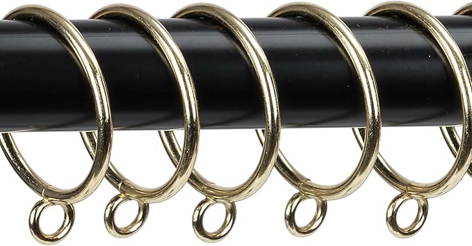 Curtain Rings with Eyelets Metal Eyelet Drapery Rings Inner Diameter 1.25Inch Curtain Rings for Hanging Pinch Pleat Curtain Pin Drape Hooks Gold Zocang