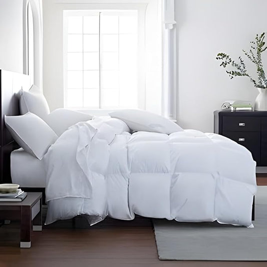 Lavish Comforts Twin Down Alterantive Comforter - Twin Duvet Insert with Tabs Premium, Premium Hotel Comforter Machine Washable, Hypoallergenic for Sensitive Skin - White 68 x 86