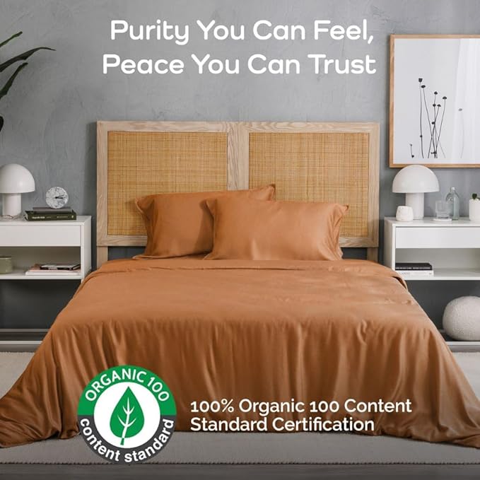 Duvet Cover Set - 100% Viscose Derived from Bamboo Duvet Cover King Size, 3 PC Luxury Cooling Duvet Cover for Hot Sleepers, Silky Buttery Soft Comforter Cover & 2 PC King Pillowcases, Almond