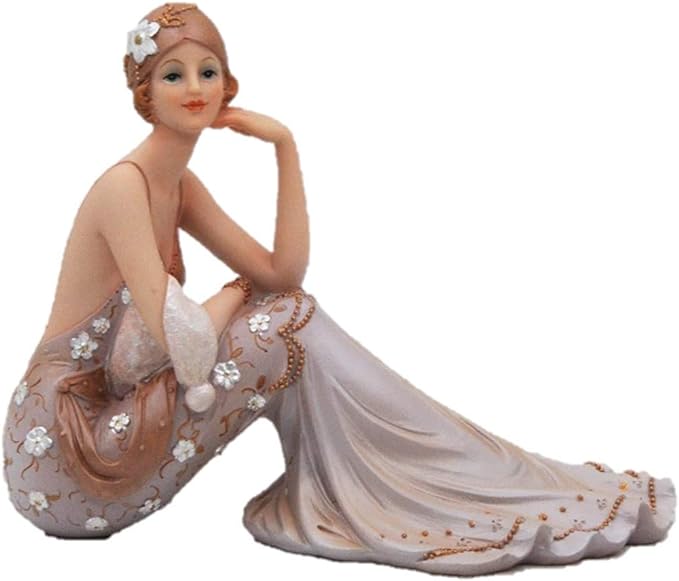 Comfy Hour Glamour Elegance Victorian Style Lady Collection Lady Sitting On Ground Resin Art Figurine,6-inch Height