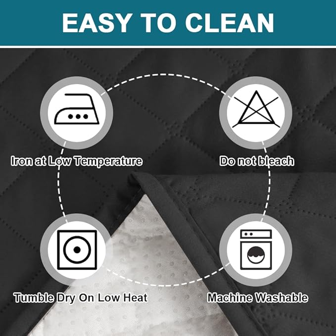 Turquoize 100% Waterproof Sofa Covers Chair Cover Slipcover Couch Protector Triple Non-Slip Sofa Slipcover for 1 Cushion Furniture Protector for Pets, Kids,Dog (Chair 23", Black)