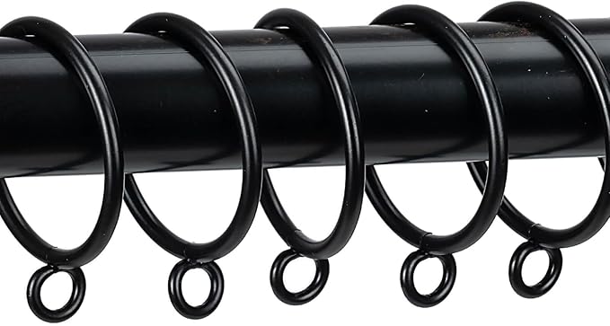 Curtain Rings with Eyelets Metal Eyelet Drapery Rings Inner Diameter 1.25Inch Curtain Rings for Hanging Pinch Pleat Curtain Pin Drape Hooks Black Zocang