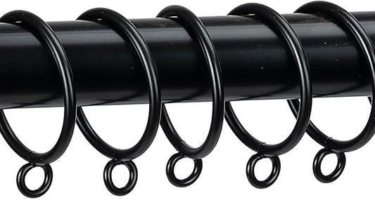 Curtain Rings with Eyelets Metal Eyelet Drapery Rings Inner Diameter 2Inch Curtain Rings for Hanging Pinch Pleat Curtain Pin Drape Hooks Black Zocang