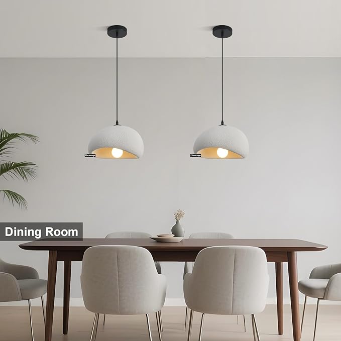 11.8in Wabi Sabi Pendant Lights Kitchen Island Lighting Fixture Ceiling Mount Grey Modern Japanese Lamp Japandi Chandelier for Dining Living Room Hallway Bedroom Restaurant Hanging Lamp
