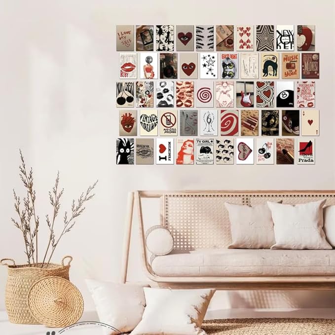 Kizbok Downtown Girl Room Decor Y2k Posters, 50Pcs Vintage Downtown Girl Poster with Downtown Girl Stickers, Retro Y2k Room Decor 4"x6" Wall Collage Kit for Room Aesthetic, Trendy Wall Art Prints Dorm Decor For Teen Girls Bedroom Decor