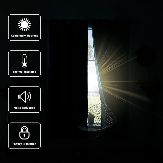KOUFALL Tan Blackout Curtains for Bedroom,2 Panels Black Out Warm Dark Beige Mushroom Curtain Drapes for Living Room,90 Inch Long