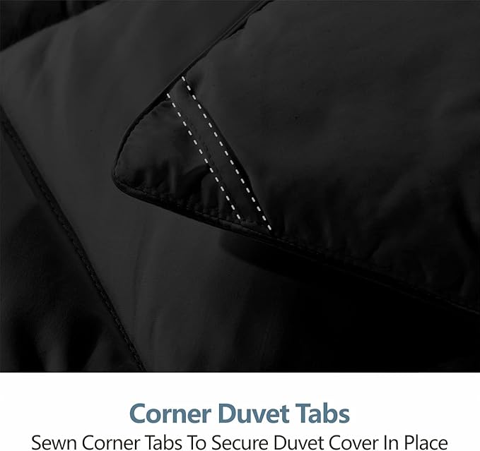 Cozynight Soft Comforter King Size Duvet Insert-Lightweight Down Alternative Comforter with Corner Tabs-Fluffy & Breathable & Machine Washable Diamond Stitching (Black,106"X92")