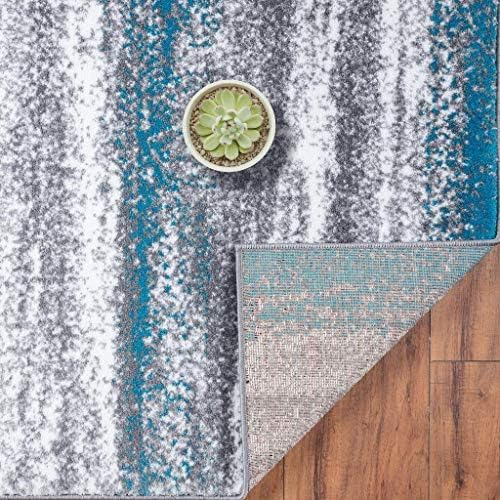 LUXE WEAVERS Modern Abstract Turquoise 9x12 Area Rug