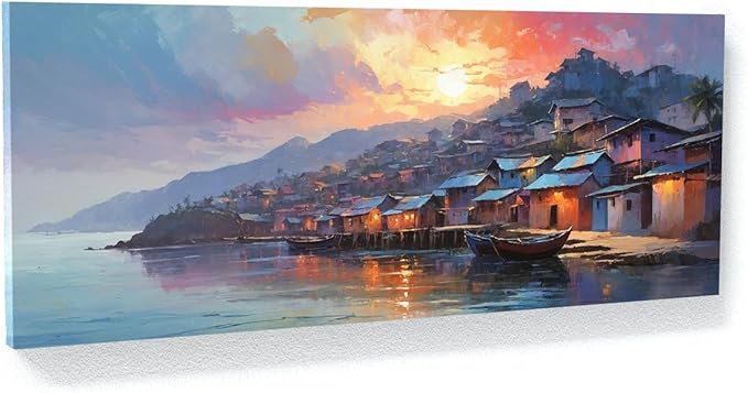 Sense Canvas Scandinavian Sunrise Serenity 54 Canvas Art - Home Decor Wall Art Print Poster Painting Small 20x8 / 0.75"