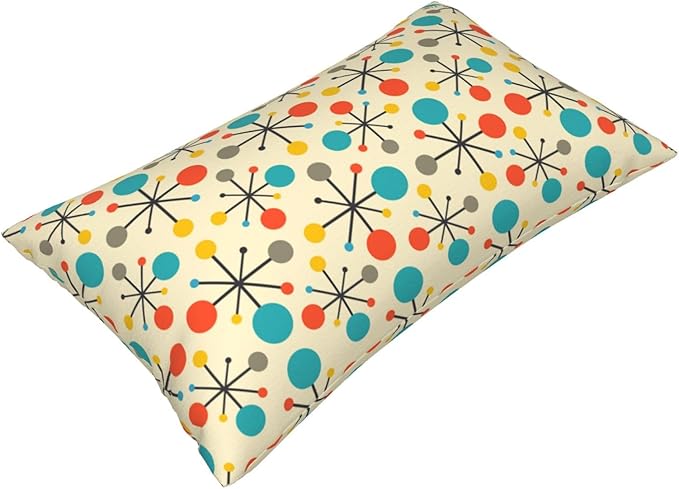 Retro Mid Century Lumbar Pillow Covers 12x20 Inch Set of 2 Yellow Vintage Throw Pillow Cover Modern Retro Pattern Pillowcase Cushion Cases for Home Couch Bed Sofa
