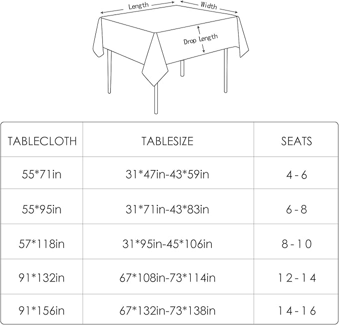 BALCONY & FALCON Table Cloth – Waterproof, Wrinkle Resistant & Washable Rectangle Tablecloth and Table Cover for Dining Room, Kitchen, Outdoor, Party & Birthday Use (Olive, 47" x 63")