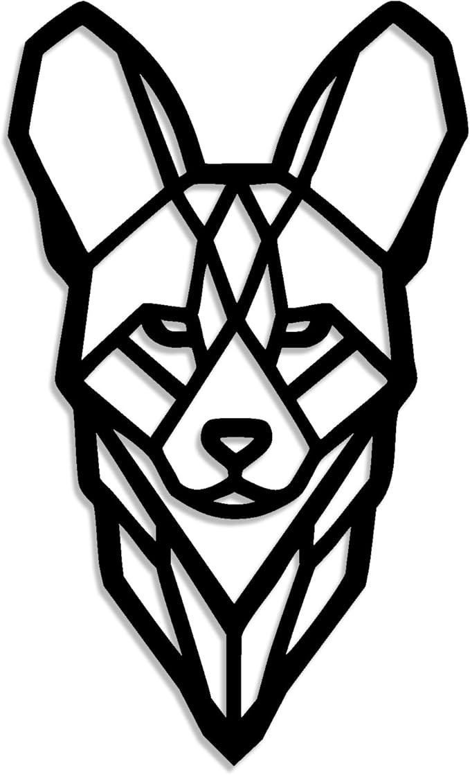 Geometric Animal Metal Wall Art – Modern Polygon Style Metal Wall Decor for Home, Living Room, or Office, Minimalist Wildlife Wall Sculpture, Black Steel Design (Style-3)