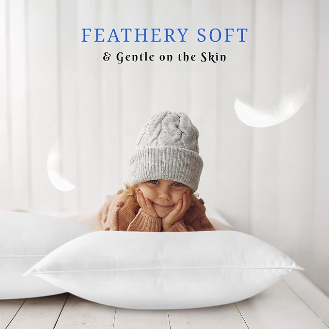 Covers & All Down Alternative Pillows Queen Size Set of 2, Luxury Soft Hotel Pillows for Sleeping, Breathable & Machine Washable, for Side, Back & Stomach Sleepers, 36" L x 20" W