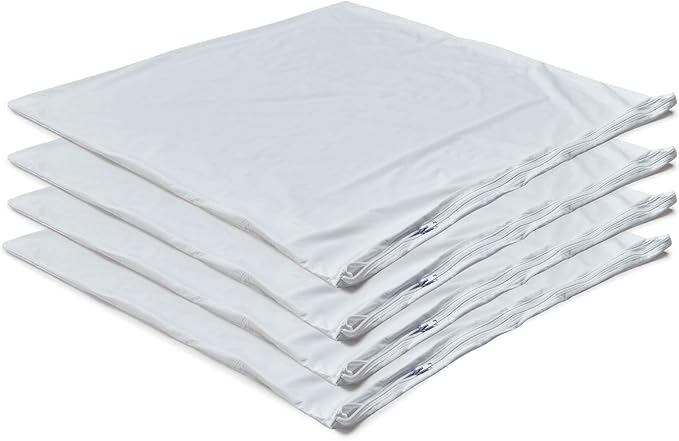 Covers Only 4 Pack Waterproof Down Feather Proof Euro Pillow Protectors with Zipper 26x26 European Square Throw Pillow Covers