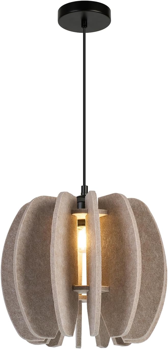 Pendant Light with Felt Lampshade, Modern Hanging Lamp Fixture, DIY Acoustic Pendant Light Chandeliers for Kitchen Island, Living Room, Dining Room, Bedroom, Office (D11.8"x10.2")