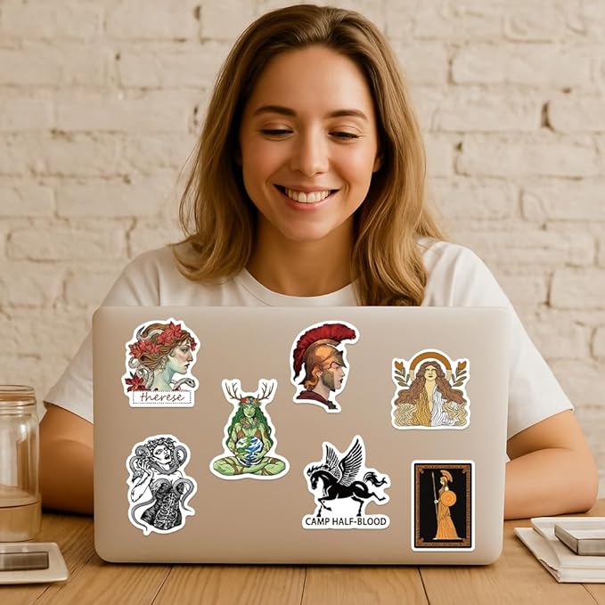 Vintage Greek Mythology History Stickers - 50Pcs Vinyl Waterproof Greece Stickers for Laptops,Water Bottles,Scrapbook,Journals