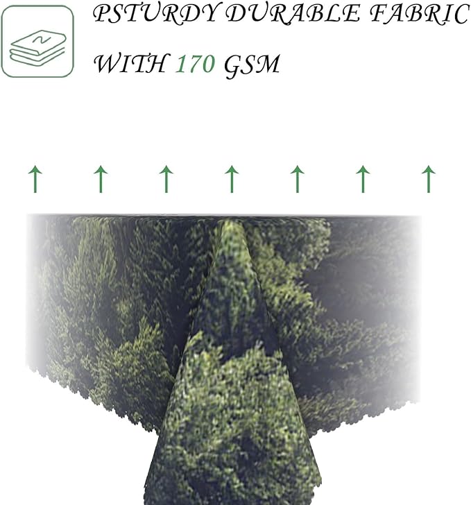 60x120 Inch Nature Rectangular Tablecloth Wild Woodland Tree Table Cloth Waterproof Durable Table Cover for Holiday Picnic Outdoor BBQ Decor