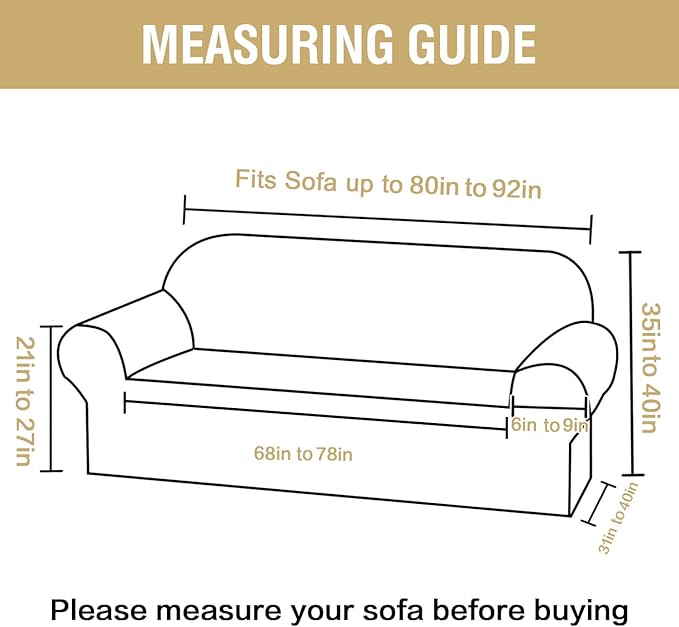 H.VERSAILTEX Jacquard Sofa Slipcover with Waterproof Seat Furniture Protector 1 Piece Stretch Sofa Covers with Elastic Bottom for Kids, Pets, Dog(Sofa L, Sea Grass)