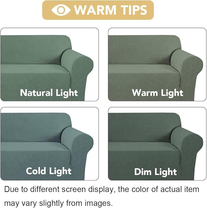 H.VERSAILTEX High Stretch Armchair Cover 1-Piece Rich Jacquard Chair Covers for Living Room Spandex Fabric Sofa Cover for Dogs Stay in Place Machine Washable (Armchair 31"-40": Loden Frost)