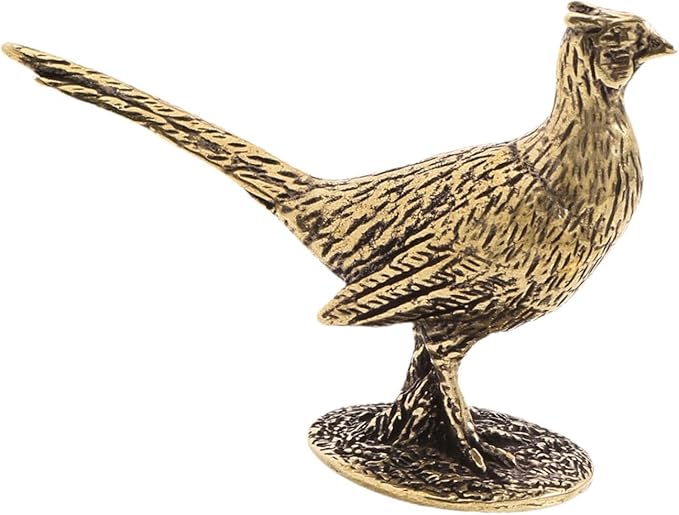 Long Tailed Statue Vintage Style Rustic Desktop Ornament Sculpture Brass Figurine for Bookshelf Living Room