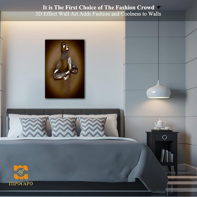 3D Wall Art Decor Artwork - 3D Metal Effect Wall Art Merged Hands for Modern Wall Art, Large Wall Art for Bedroom Dercorations Framed 12”x18”x1Pcs